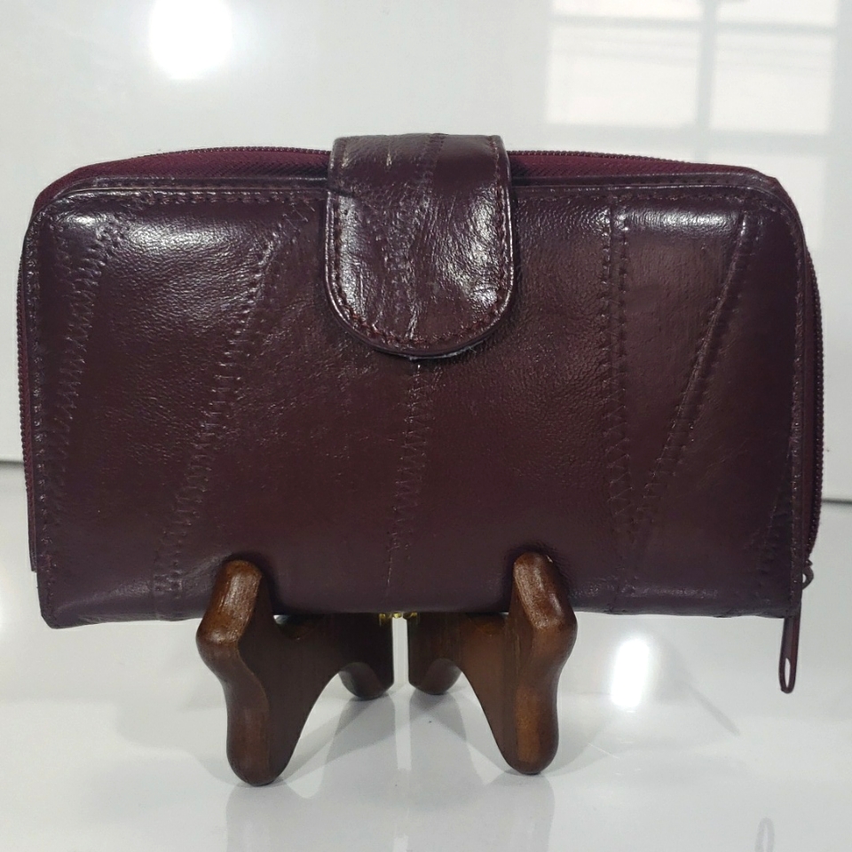 Vintage Brown Wallet & Small Calculator